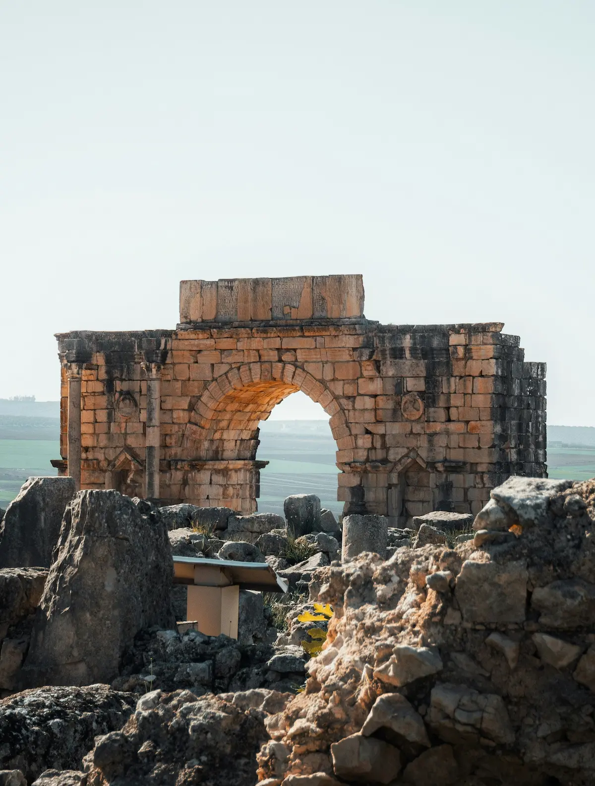 Arch of Caracalla at Volubilis, an optional stop on a private transfer from Chefchaouen to Fes